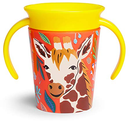 Munchkin Miracle 360 grados Wildlove Vaso de Entrenamiento con Asas, Set de 1, Jirafa, 177 ml