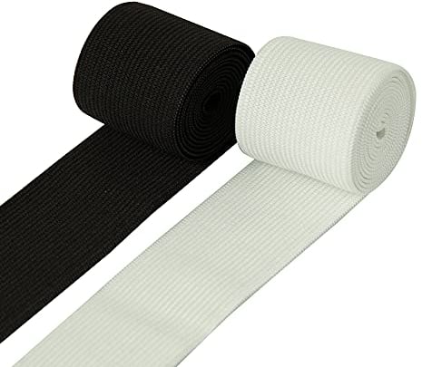 Shelver Elastic for Sewing, Wide Waistband Elastic in Widths: 20/25/40/50/75mm (Black, 40mm x 3m)
