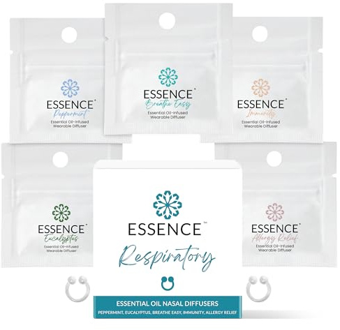 Essence Nasen-Diffusor | Ring für ätherische Öle | Silikon-Naseninhalator Bundle Pack (Atemschutz)
