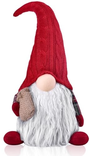 EKARSEN Handgemachte Wichtel Gnom süße Skandinavische Tomte Weihnachtsdeko Puppe für Weihnachten Neujahr Ostern