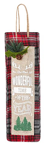 SIQITECH Sacs de Bouteilles de Vin de Noël Sac pour Bouteille de Vin Champagne Bouteille de Vin Réutilisable Sac Cadeau de Vin en Lin Couverture de Bouteille de Vin Pochette à Vin avec Poignée