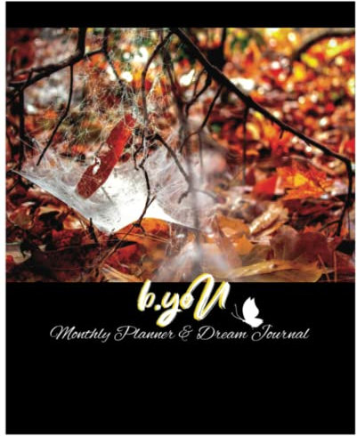 2023-2024 Monthly Planner: Big Monthly Planner, Dream, & Notes Journal (with FALL Leaves Acrylic Painting Cover)