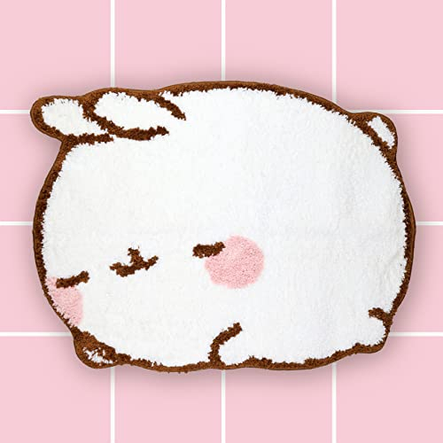 6vibes Molang Badezimmerteppich - Badematte rutschfest - Extra saugfähiger Badvorleger 55 x 75 cm - Super weicher Duschvorleger - waschbar mit Waschmaschine - Geschenk und Fanartikel