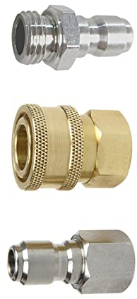 3 Piece External and Internal Thread Kit Pressure Washer Adapter Pipe Water Gun Quick Connector Pressure Washer Fitting Brass Connector