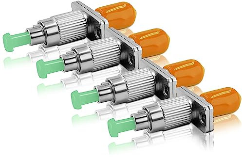 SKYSHL SM 4 Stück FC APC (Stecker) auf ST APC (weiblich) Hybrid Glasfaser Adapter 9/125um Simplex FC-ST Stecker für OPM/OLS/OTDR/VFL/Glasfaser (FCAM-STAF4)