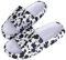 Solutra Badelatschen Damen Herren Sommer, Weiche Dicke Wolkenschuhe Damen Cozy Slides, Rutschfeste Badeschlappen Damen Hausschuhe Airfoot(36/37 EU,Kuh weiß)