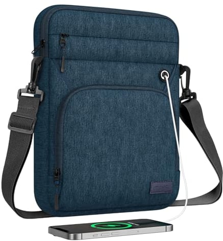 MoKo 12.9 Inch Tablet Sleeve Bag, Fits 13 Inch New iPad Pro M4 & Air M2 2024, iPad Pro 12.9 inch M2&M1, Galaxy Tab S9/S8 Plus 12.4, Multifunctional Bag with Shoulder and Headphone Port, Indigo