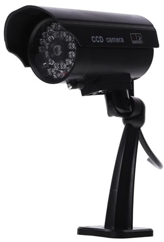 OSALADI 2pcs High Simulation Camera Fake Cctv Camera Outdoor Monitor Waterproof Solar Panel or Battery Operated