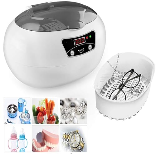 JavoN 2.5L Ultrasonic Cleaner Machine, Household fruit and vegetable meal cleaner, With Digital Timer, For Jewelry, Eyeglasses, Rings, Coins, Feeding Bottle, Fruits Vegetables