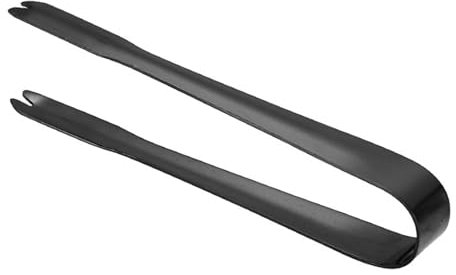 Petite pince de cuisine compacte en acier inoxydable durable pour salade, grille-pain, desserts, noir
