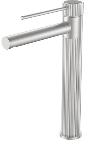FORIOUS Waschtischarmatur,Wasserhahn Bad mit Auslaufhöhe 250 MM, Edelstahl Einhebelmischer Mischbatterie waschbecken Wassersparend, Energiesparend