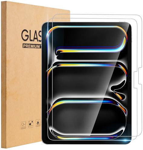 TOPESCT 2-Pack Screen Protector for iPad Pro 11-Inch M4 (2024), 9H Tempered Glass Film,Scratch Resistant, HD Clear