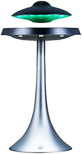 Kabelloser, magnetisch schwebender, schwebender Lautsprecher, magnetische UFO-LED-Lampe, Bluetooth-Lautsprecher mit 5 W Stereo-Sound, kabelloses Laden, 360°-Drehung