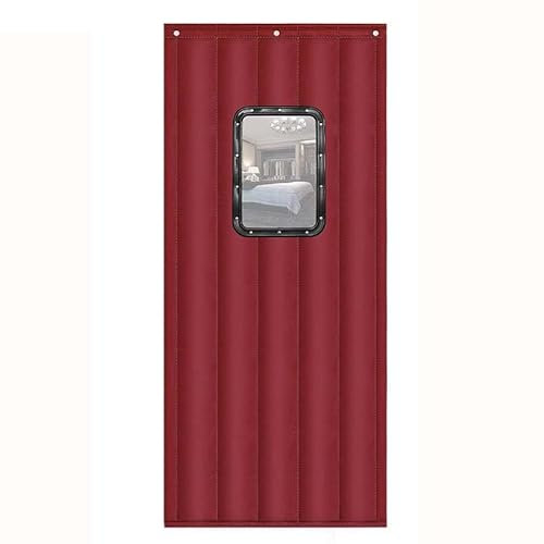 Amunpitic Thermo Türvorhang Kälteschutz 140x190cm/55x75in, Verdickte Baumwoll-TüRvorhang, Wärmeschutzvorhang mit Fenster Geräuschreduzierung, Winddicht, wasserdicht