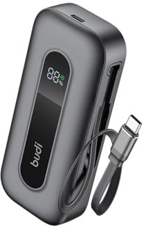 Budi 10000mAh Power Bank PD 22.5W Retractable Cable PB808B