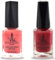 (2Pcs Set) Henna Infused Nail Polish Permeable Nail Polish Halal Vegan Long lasting No UV Needed (Devine, Coral Reef)