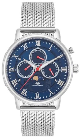 Rhodenwald & Söhne Herren Uhr analog Quarz Multifunktion(en) mit Edelstahl Armband Silber 10010441