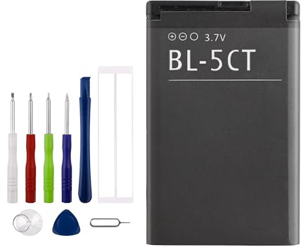 Vvsialeek BL-5CT Ersatz Akku Kompatibel Für Nokia 5220 5630 6303 6730 3720 C3-01 C5-00 C6-01 with Toolkit