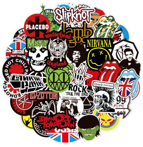 HhBdy Rock and Roll Music Stickers,200Pcs Laptop Stickers Waterproof Vinyl Decals for Water Bottle Laptop Guitar Luggage Skateboard Manga Gifts for Teens Girls Boys