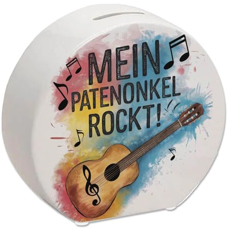 Mein Patenonkel rockt Spardose Gitarre Lustige Gitarren-Sparbüchse für Musikfans