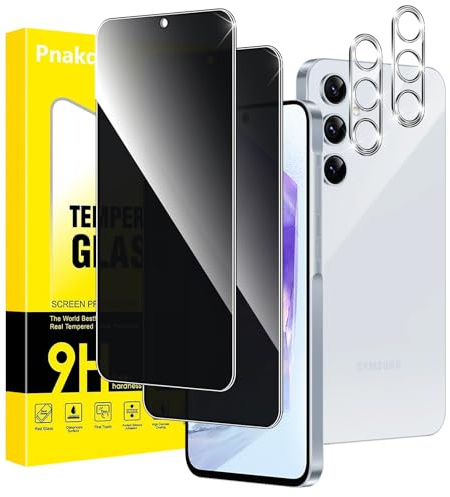 Pnakqil Verre Trempé Anti Espion pour Samsung Galaxy A55 5G Protection Ecran avec Protecteur Objectif Camera, Vitre Trempe Privacy Film avec Angle de Confidentialité 28 Degrés,2+2 pièces