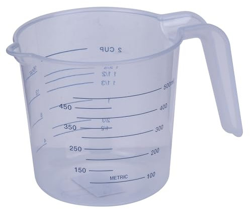 Fackelmann Messbecher Essential 500 ml, transparent – ideal zum Abmessen von Milch, Zucker, Mehl & Co.