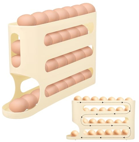 lasuroa 4 Livelli Portauova per Frigorifero, Nuovo Aggiornamento 2025 Distributore di Uova di Grande Capacità Capacità Massima Stoccaggio 30 per Cucina e Ristorante
