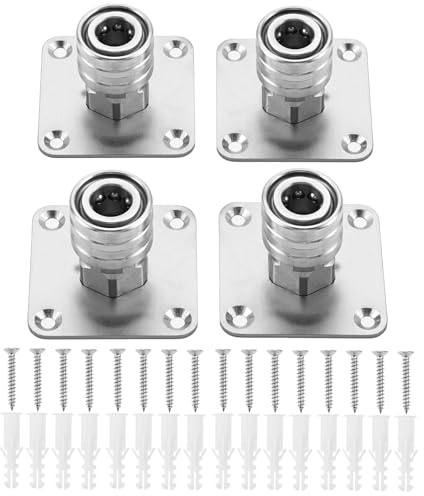 Hicello Foam Cannon Holder Wall Mount, Stainless Steel 1/4 Quick Connect | Foam Cannon Storage Rack, Pressure Washer Nozzle Tips Brackets with 20 Screws & Wall Anchors (4 Pack)