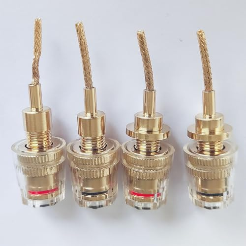 Hsupez 4 connettori a banana Flex Pin, presa a banana da 4 mm su connettore pin da 2 mm, connettore adattatore per cavo HiFi, connettore audio, per audio
