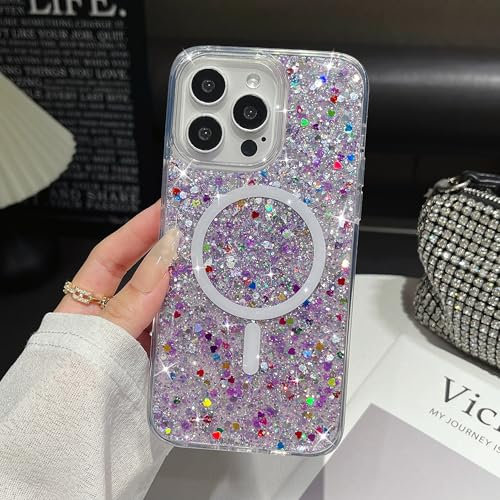 UEEBAI Glitzer Hülle für iPhone 11, Silikon Pailletten Glitter Handyhülle mit Kabelloses Laden, Stoßfeste Kratzfest Nie Vergilbung Schutzhülle Weiche TPU Bumper Cover Case, Lila