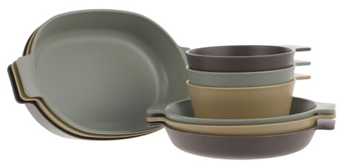 ibasenice Plastique Réutilisable pour Rondes Assiettes Petits Kit et Portable pour Camping et Activités Plein Air