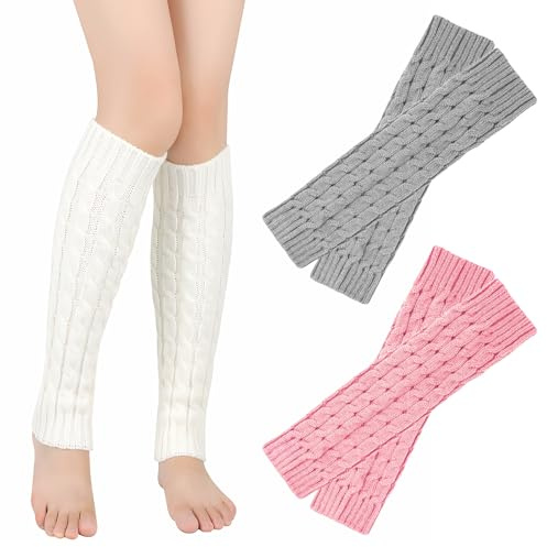 3Par Jambières d'hiver pour femme - En tricot - Pour le ballet, la danse, le yoga, la vie quotidienne