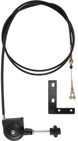 Partuto 8.2FT Excavator Throttle Control Cable w/Mounting Bracket for EX230 | 2.5M Manual Flexible Throttle Control Wire with Black Knob, Quick Response Excavator Engine Control Cable
