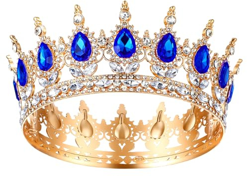 1 Stück Krone Damen Mädchen Kristall Tiara Prinzessin Tiara Kristall Krone Damen Vintage Tiara Krone für Frauen Glitzernde Braut Diadem Haarschmuck für Brautkrone,Hochzeit,Abschlussball Party-A