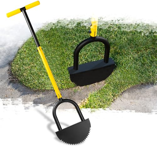 BlumeTrec Manual Edger Lawn Tool with 38-42 Adjustable Length, Saw-Tooth Border Edger with Wide Footplate Manganese Steel Blade, Garden Edging Tool for Flower Beds, Landscaping, Sidewalks, Yard