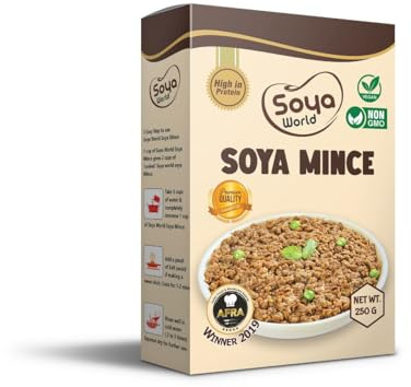 Soya world Premium Soya Mince 250g | High Protein & Fiber | 100% Vegetarian Meat Substitute | Ideal for Curries, Biryani, Pulao & Snacks | Hygienically Packed