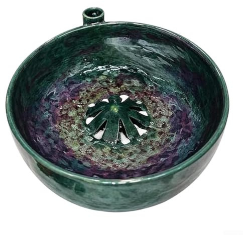 Cuenco de lavado de frutas autogiratorio, material de piedra para bayas delicadas, colador de drenaje rápido y plato para servir, diseño apilable que ahorra espacio
