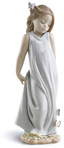 LLADRÓ Mädchen-Figur Freundin Der Schmetterlinge. Mädchen. Porzellan.