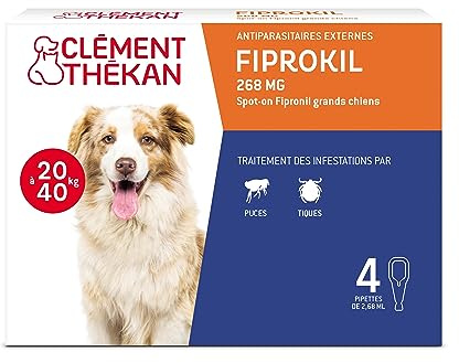 Fiprokil Clément Thékan - Anti-puces/tiques - Chiens 20-40 kg - 4 pipettes