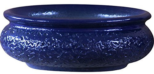 K&K Keramik Bonsaischale/Pflanzschale Watzmann, 40x15 cm, blau, frostbeständig