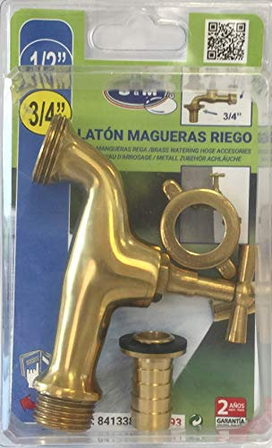 S&M 550393 Grifo jardín clásico regulable con toma a manguera 1/2