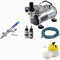 Agora-Tec® Airbrush Nailart Design Komplett Set EXPERT BLUE , inkl. Kompressor mit 4 bar, 1 Stück Double Action Airbrushpistole mit 3 m Schlauch, 1 x Cleaningpot, 2 x 30ml Airbrush Nageldesign Weiß & Schwarz
