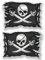 #6623 Vinyl-Aufkleber, Motiv: Jolly Roger Totenkopf, gekreuzte Knochen, Laptop, Piratenflagge, 20 cm breit x 14 cm hoch, 2 Stück