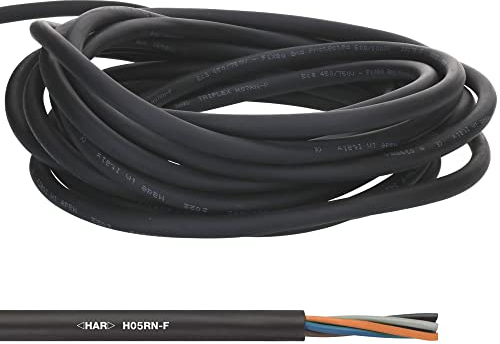 10 mètres Lapp 1600250 H05RN-F 2 x 0,75 mm² - Câble en caoutchouc flexible - Résistant aux UV - Robuste - Câble en caoutchouc fin Pour appareils manuels