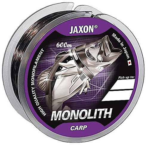 Jaxon Angelschnur Monolith CARP 0,25-0,35mm/600m Spule Monofil Karpfen Schnur (Ø 0,27mm / Tragkraft 15kg)