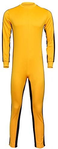 COSFLY Men’s Martial Arts Costume Chinese Kungfu Jumpsuit Halloween Party Yellow (X-Large)