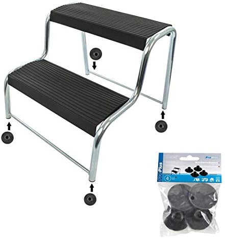 Doppeltrittstufe mit 4 Stützplatten Kunststoff Füße Trittstufe Camping Wohnwagen