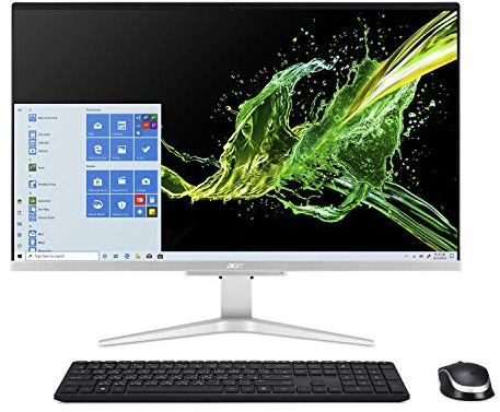Acer Ordinateur de bureau Aspire C27-962-UA91 AIO, écran Full HD de 27, processeur Core i5-1035G1 de 10e génération, NVIDIA GeForce MX130, 12 Go DDR4, 512 Go SSD, Wi-Fi 802.11ac, clavier et souris