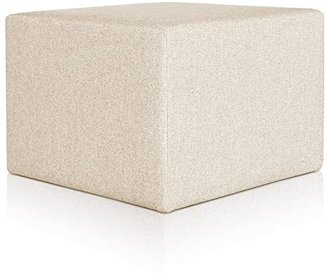 Deshome Minerva 63x63x44 cm - Pouf Repose Pied pour Interieur, Sit on it Pouf Tabouret Table Basse pour canapé, Salon, Chambre à Coucher, Coiffeuse Made in Italy (Beige)