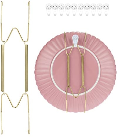 EEEKit Ganci Invisibili per Piatti da Parete, Supporti Decorativi in Filo di Acciaio Inossidabile da 10 Pollici, Set da 10